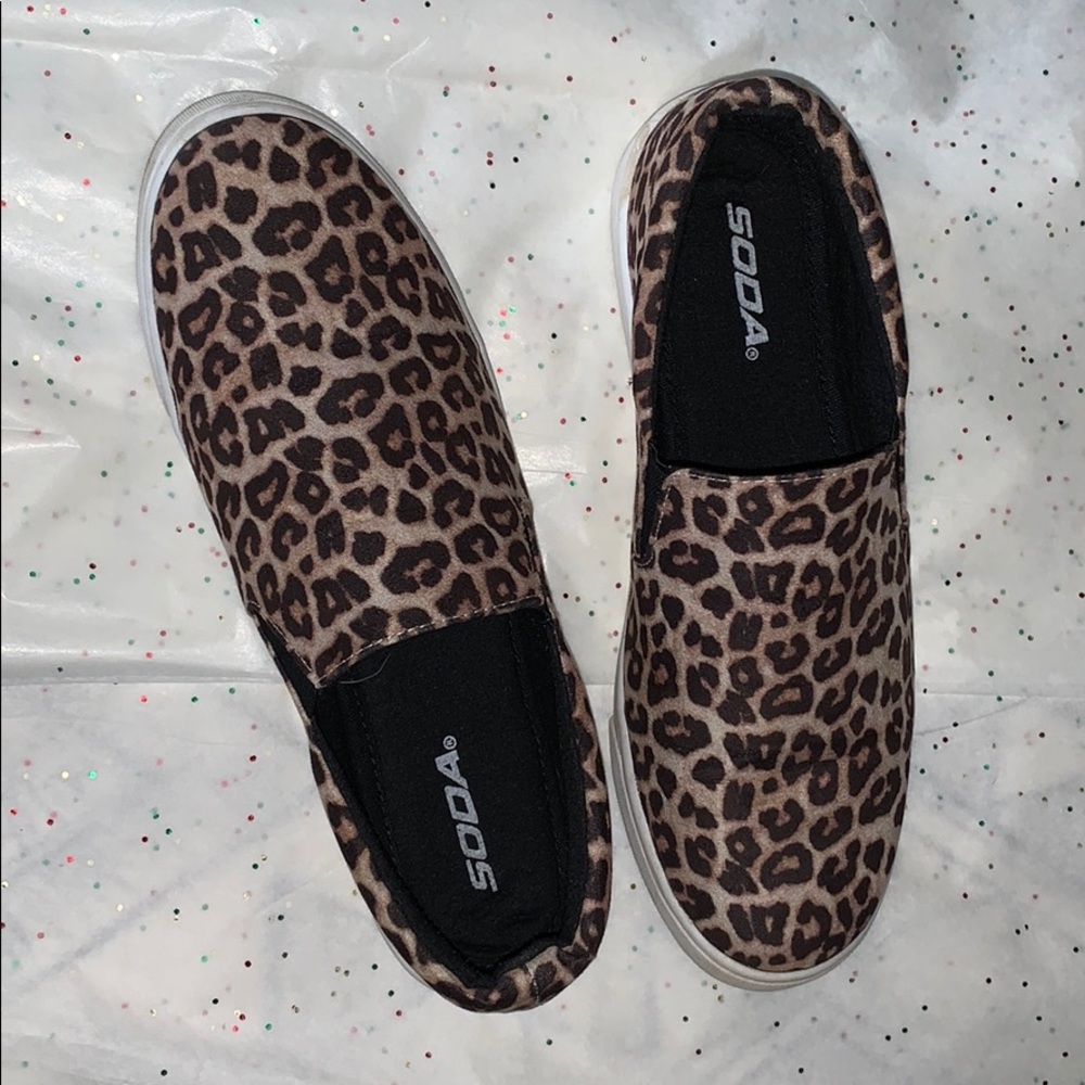 Soda Cheetah slip ons